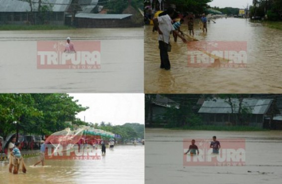 More showers in Tripura, neighboring Bangladesh : Flood taking worst shape as rivers swell up 